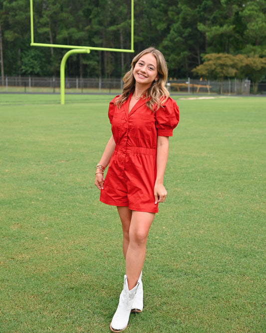 Gameday Romper - Red